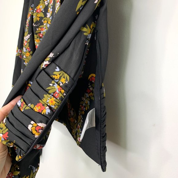 MODCLOTH 70s Inspired Chiffon Floral‎ Mock Neck Blouse Sz M - Picture 6 of 8